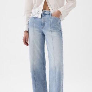 NWOT GAP High Rise Stride Wide-Leg Jeans in Light Indigo sz 29 or 30